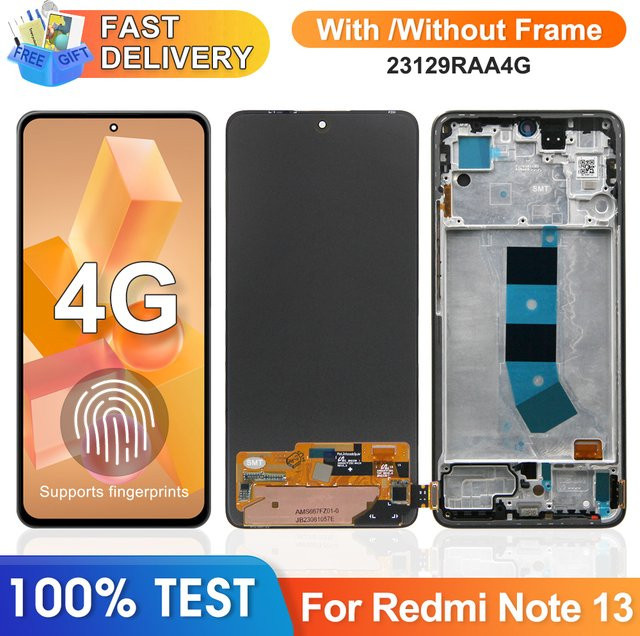 Xiaomi Redmi Note 13 4G LCD Display mit Rahmen und Digital Touch Screen in Schwarz - Bild 1