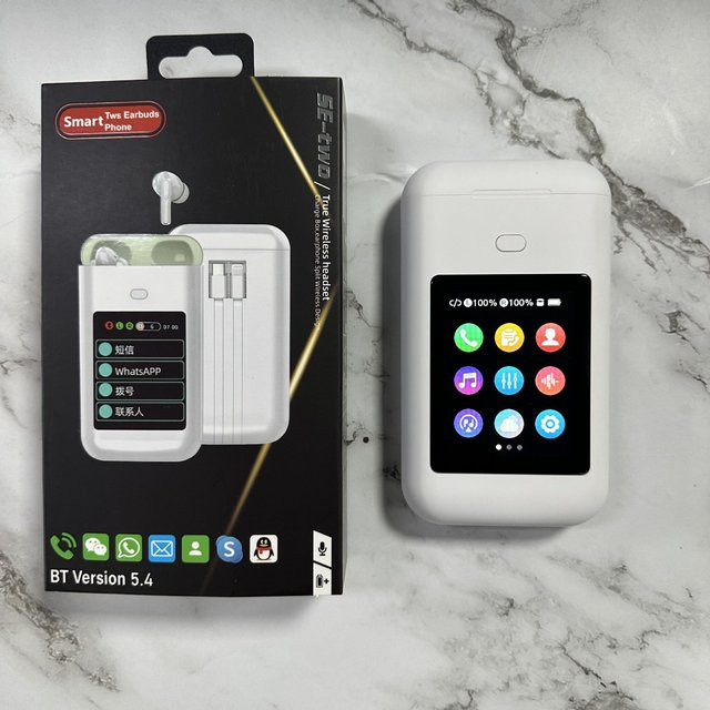 CHUYI Bluetooth In-Ear Kopfhörer mit Großbildschirm und KI-Übersetzungsfunktion in Weiß - Bild 1
