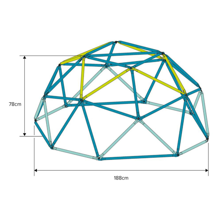 TP Toys Klettergerüst Metal Dome mit Sandkasten in Blau, B/T/H: 188 x 188 x 78 cm - Bild 3
