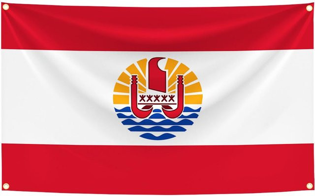Französisch-Polynesien Flagge Wandteppich von JMG Household Supplies, Polyester Digitaldruck Banner für Garage und Außen Dekoration, B/H: 90 x 150 cm - Bild 1