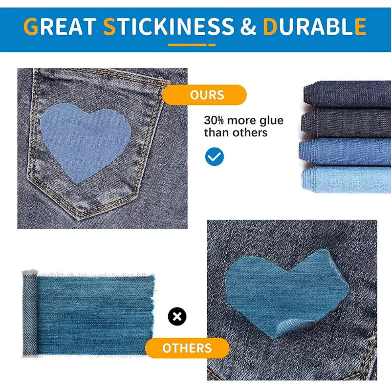 Salouva Selbstklebende Denim Stoff Patches in Blau für die Reparatur von Jeans und Jacken, 1 Rolle - Bild 3