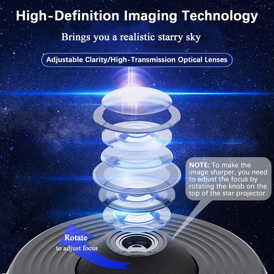 Lemo Nade Galaxie-Projektor 12-in-1 Planetarium mit Sternenhimmel und Sonnensystem als Nachtlicht in Weiß - Bild 2
