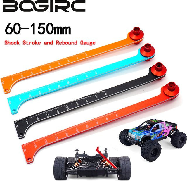 BOGIRC RC-Werkzeug, Stoßdämpfer- und Rückpralllehre, Messregel, Aluminium, 60–150 mm, für 1/7 1/8 Buggy Truck Tuggy - Bild 1