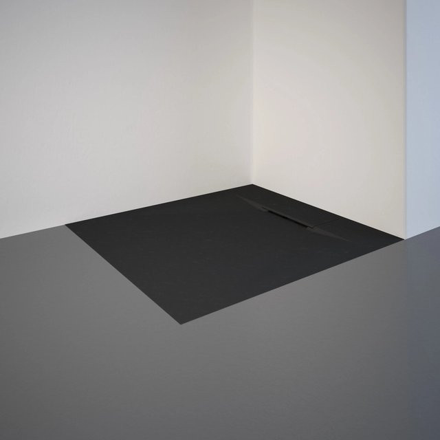 Schulte Duschwanne DWM-Tec rechteckig aus Mineralguss in Anthrazit B/T: 90 x 80 cm - Bild 1