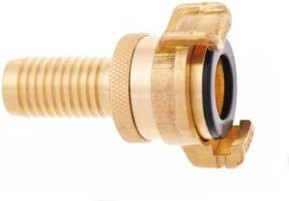 GEKA plus Schlauchstück aus Messing in Gold, 3/4 Zoll, 19 mm - Bild 1
