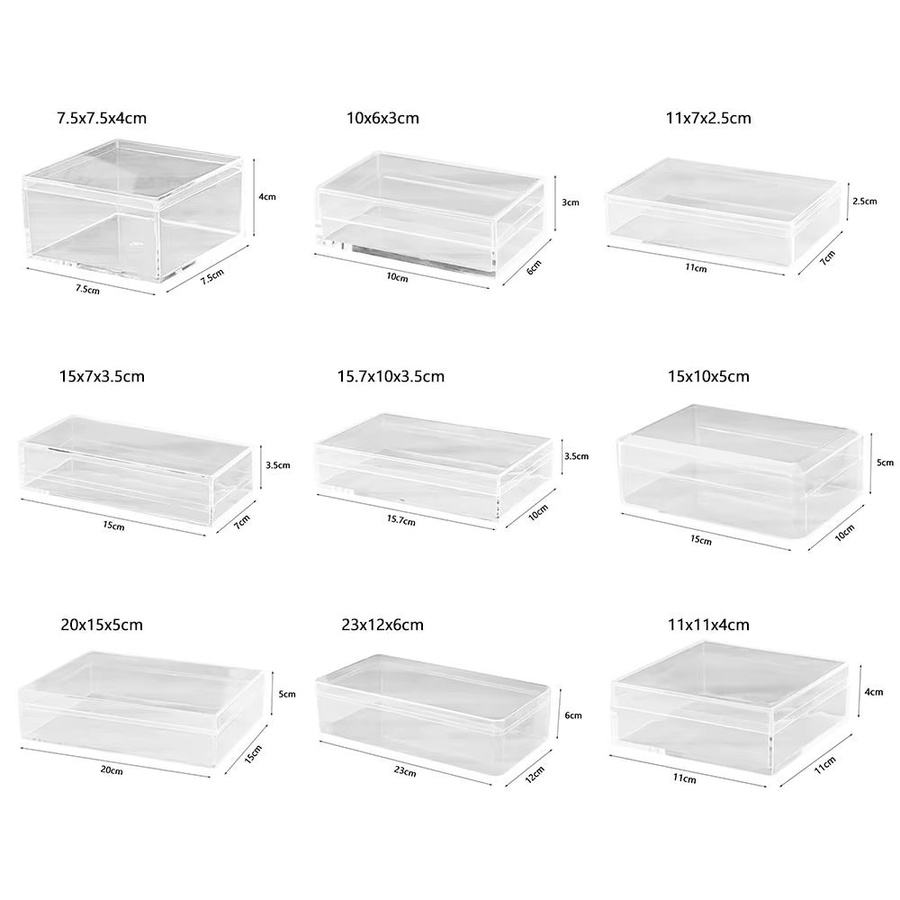 Transparente rechteckige Acryl-Aufbewahrungsbox aus Kunststoff für Lebensmittel, Geschenke oder Terrarienbau - Bild 2
