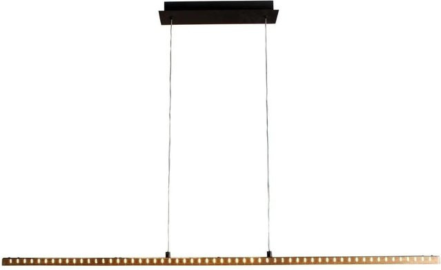 Licht-Erlebnisse LED Pendelleuchte aus Holz und Aluminium in Schwarz, dimmbar, Länge: 120 cm - Bild 1