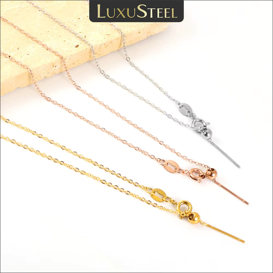 LUXUSTEEL Halskette Edelstahl, Rolo Glieder, Unisex - Bild 1