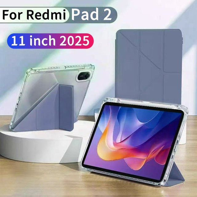 Xiaomi Redmi Pad 2 Schutzhülle 11 Zoll mit Tri-Folding Flip Stand und Auto Sleep Funktion in Lila - Bild 1
