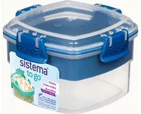 sistema Lunchbox Snacks TO GO mit Trennfächern, blau/multicolour, mikrowellen- und spülmaschinenfest - Bild 1