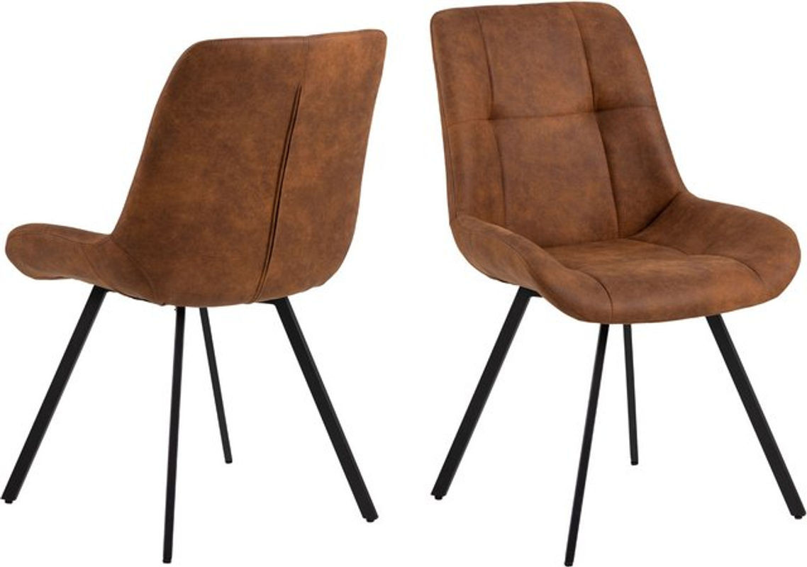 EBUY24 Esszimmerstuhl Modern in Braun aus Polyester und Kunstleder mit Metallgestell - Bild 1