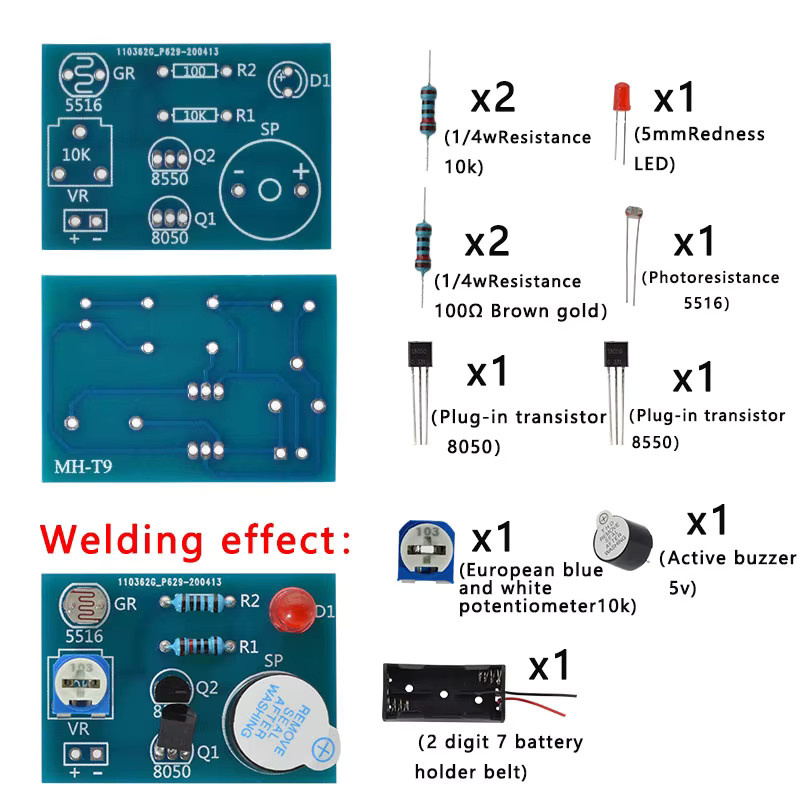 DIY-Kit Ton- und Lichtsensormodul mit Alarmfunktion in Multicolour - Bild 4