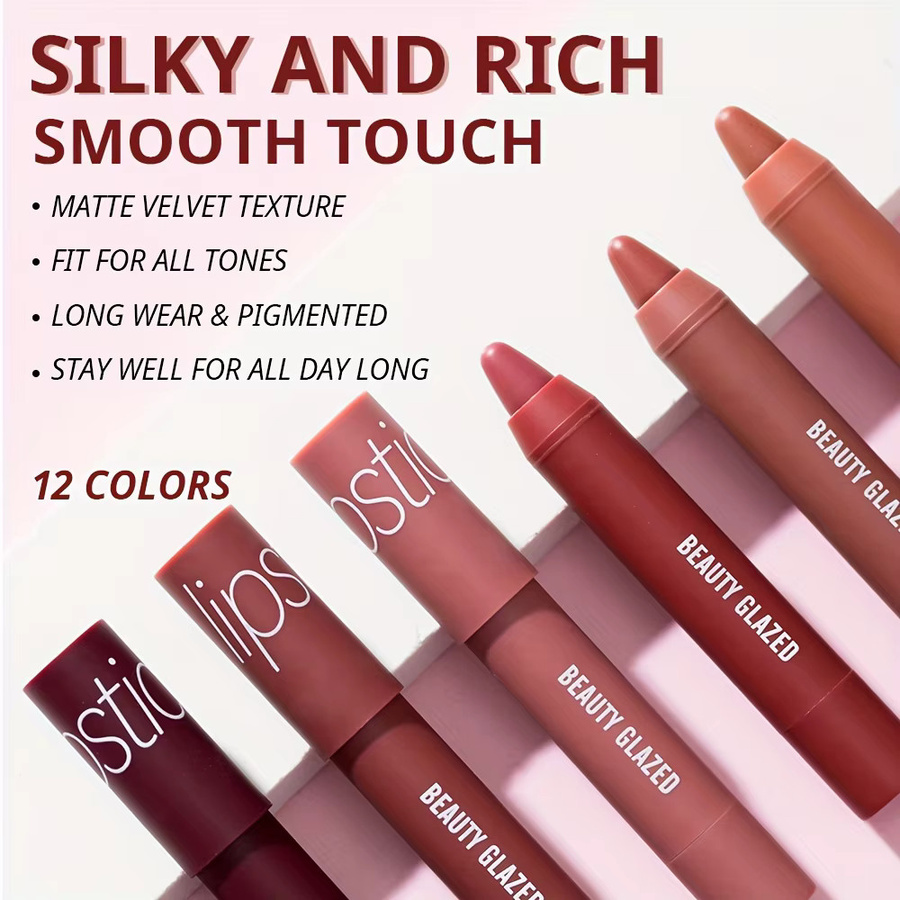 BEAUTY GLAZED Lippenstift, Matt, 12 Farben - Bild 2