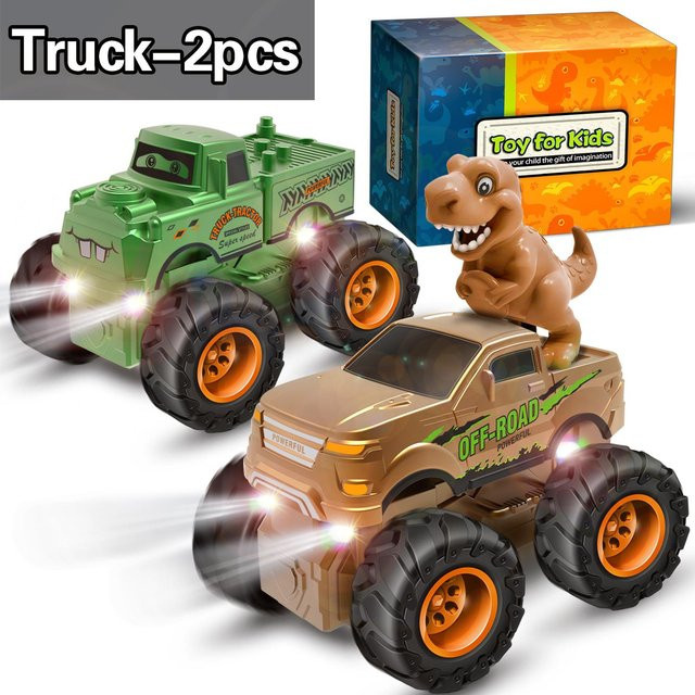 Linyi toy car Monster Truck, 2er-Pack, mit blinkenden LED-Rädern, ab 4 Jahren - Bild 1