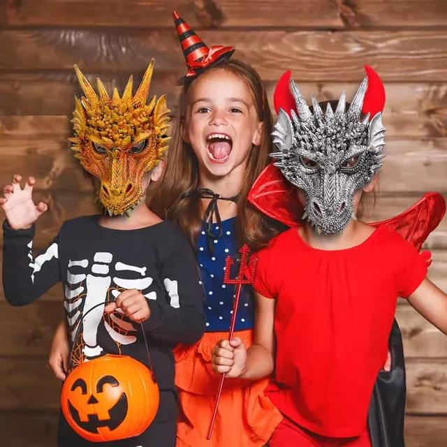 Horror Drache Halloween Maske, Drachen Maske, Schaumstoff, Zubehör - Bild 1