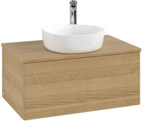 V&B Waschtischunterschrank Antao ohne Frontstruktur in Eiche Honig, B/T/H: 80 x 36 x 50 cm - Bild 1