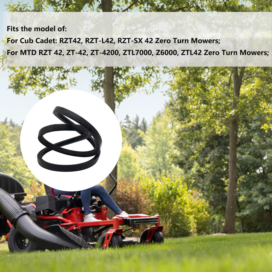 Cub Cadet Deckgürtel 954-04137 Schwarz für Zero-Turn-Rasenmäher RZT42 RZT-L42 Z6000, Breite: 1/2 Zoll, Länge: 113,5 Zoll - Bild 3