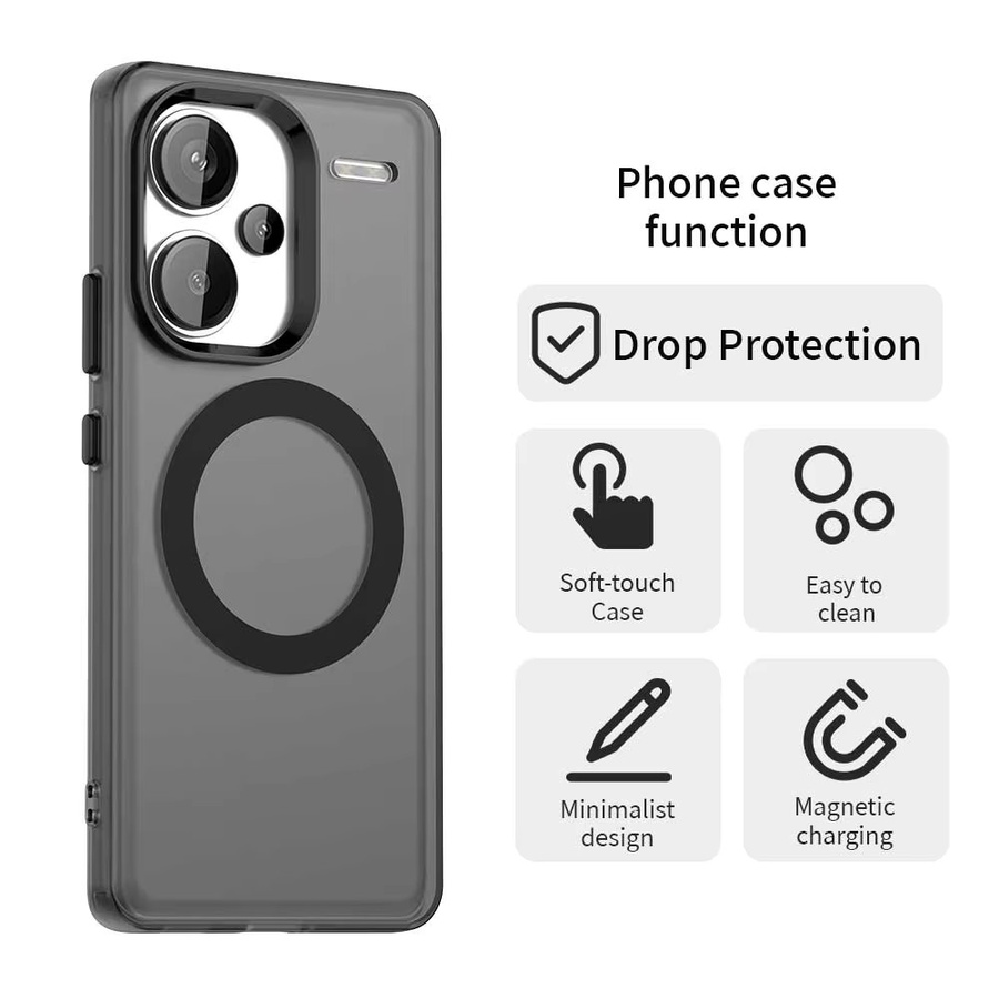 Magnetische kabellose Schutzhülle für Xiaomi Redmi Note 13 12 Pro 14C 13C A3 A5 in Candy Farben - Bild 4