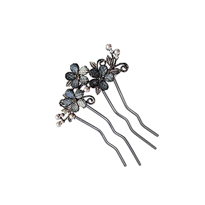 HIYAYZ Haar Kamm, Perle Strass Blume, Metall, Damen - Bild 3