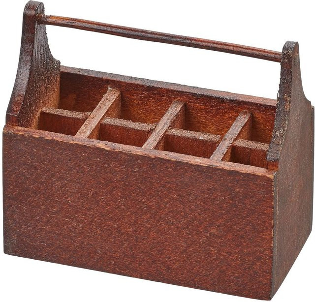 HobbyFun Miniatur Werkzeugbox Werkstatt Holz braun - Bild 1
