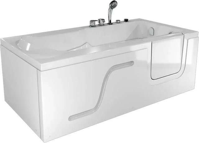 AquaVapore Seniorenwanne mit Tür und Whirlpool S17-EH-WP-L B: 150 cm, T: 75 cm - Bild 1