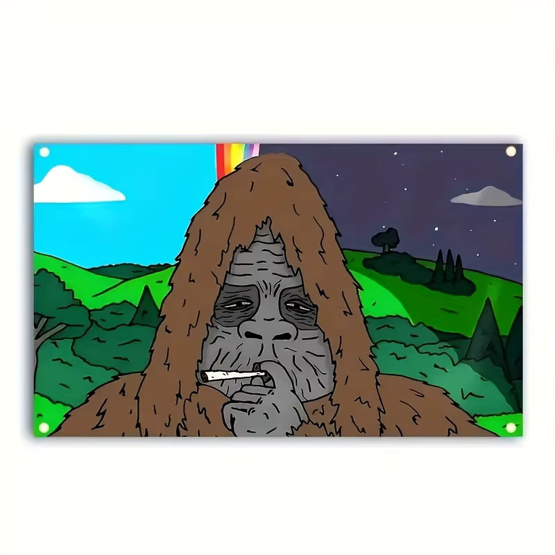 VIKAMA Wandteppich Rauchender Gorilla mit Grafik-Aufdruck in Multicolour als moderne Wanddekoration - Bild 3