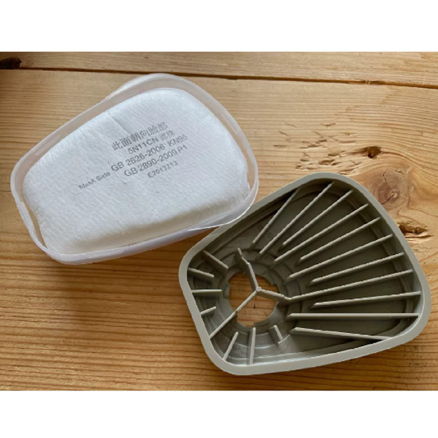 5er Pack n11 Elektrostatische Staubfilter aus Baumwolle 501 503cn Adapter in Weiß passend für 3M 6200 7502 6800 Atemschutzmasken und Gasmasken als Spray-Zubehör - Bild 3