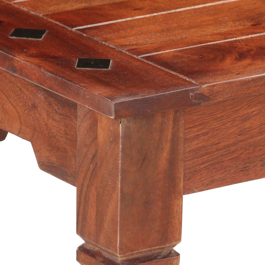 vidaXL Bank aus rustikalem Akazienholz in Braun, B/T/H: 110 x 45 x 35 cm - Bild 3
