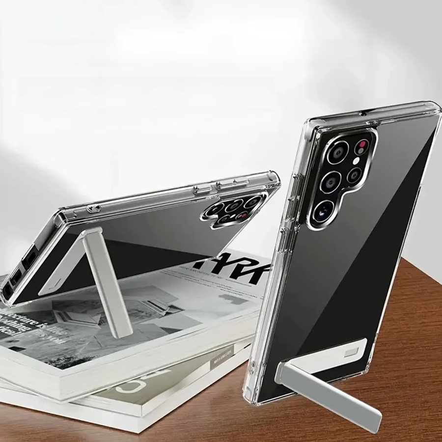 Transparente Samsung Galaxy Handyhülle mit Metallständer für Galaxy S26 S25 S24 S23 Ultra und S22 Plus - Bild 6