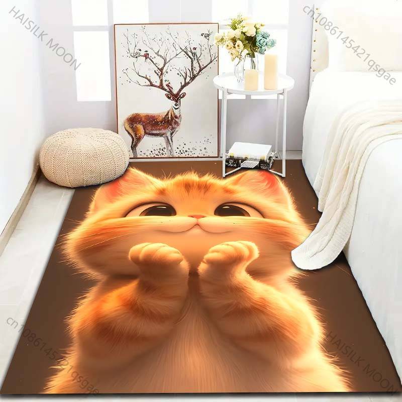 UQIDEHOME Bereichsteppich mit Katzenmuster in Mehrfarbig, Rechteck, B/B: 60 x 40 cm - Bild 2