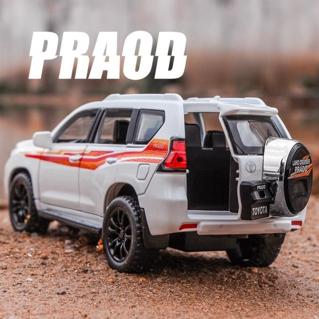 MAKEDA Land Cruiser Prado Polizeiauto, Modell, Maßstab 1:32, Metall - Bild 1