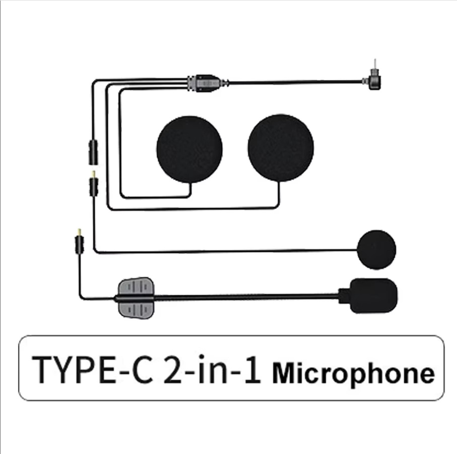 Kankeirr Bluetooth Headset Intercom mit Mikrofon als Universal Zubehör für Vollhelme, Halbhelme und 3/4 Helme in Schwarz - Bild 4