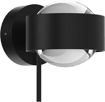 Top Light Puk! 80 Wall Avantgarde Wandleuchte in Schwarz Matt mit klarem Glas und Up-Down-Lichtfunktion - Bild 1