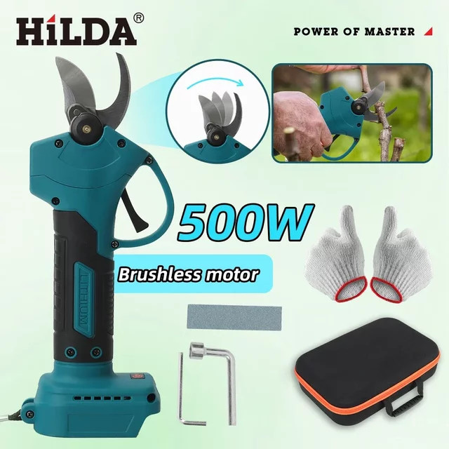 HILDA Bürstenlose elektrische Gartenschere in Turquoise mit Akku für Obstbäume und Äste - Bild 1