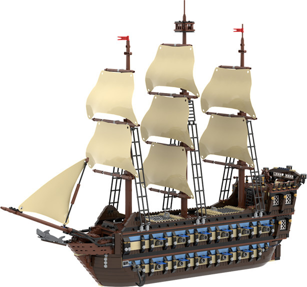 Moc Kaiserliches Flaggschiff Second Tier, Schiffsmodell, Bausteine - Bild 1