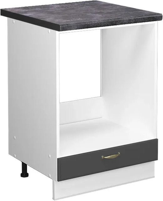 Vicco Herdumbauschrank Fame-Line Wandmontage Anthrazit-Gold/Weiß B: 60 cm, H: 82 cm, T: 60 cm - Bild 1