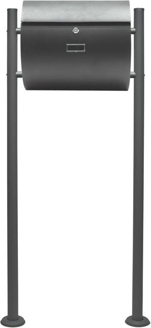 Wiltec Briefkasten V17 Set Anthrazit mit Ständer und Schloss, B/H/T: 37,5 x 33,0 x 37,5 cm - Bild 1