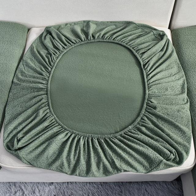 Yiran Furniture Seersucker Sofa-Bezug aus elastischem Jacquard-Polyester, einfarbig grün - Bild 1