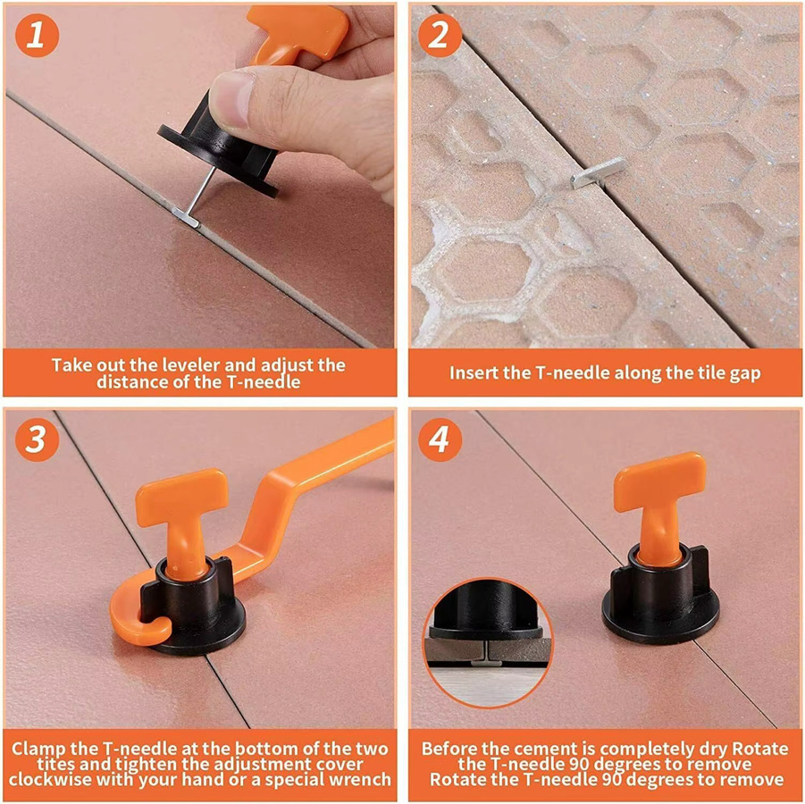 Bauwerk 51-teiliges Bodenfliesen Nivellierung System Kit mit Clips und Spacern für die Verlegung von Porzellan und Keramik sowie zur Wandbefestigung - Bild 3