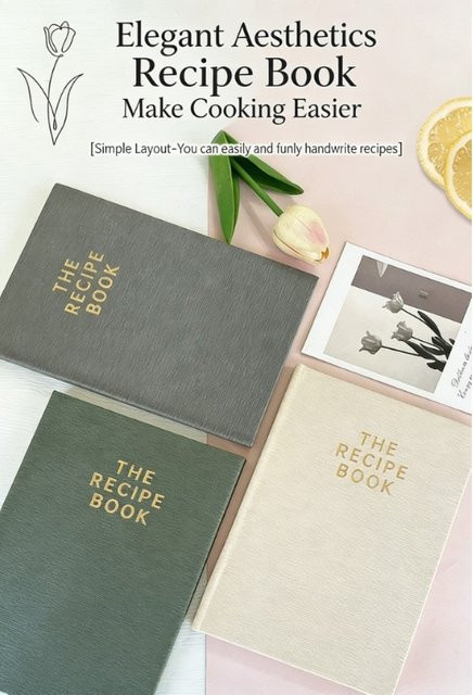 A5 Rezeptbuch mit Hardcover in Beige aus Stoff für deine Rezepte und Küchennotizen - Bild 1
