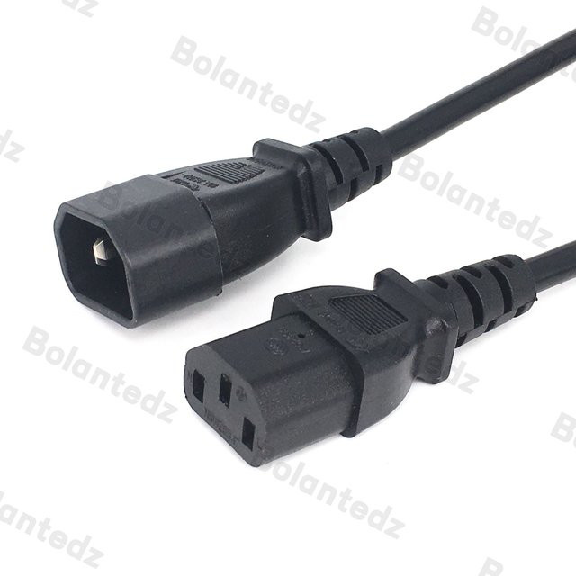 Bolantedz IEC C14 auf C13 Netzkabel in Schwarz für Cisco UPS, PC, Monitor und PDU - Bild 1