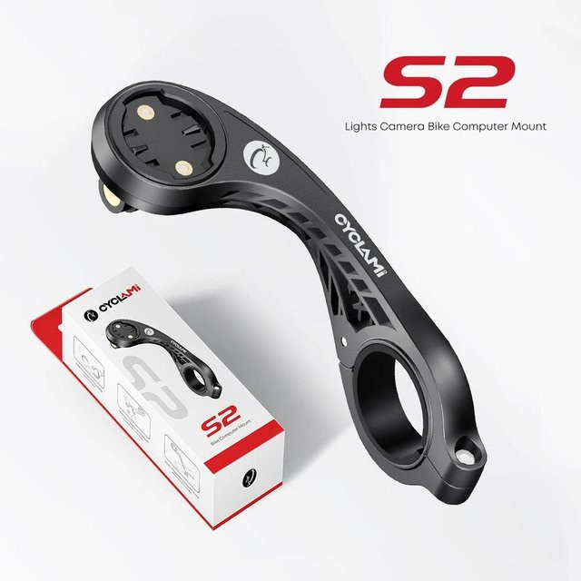 CYCLAMI S2 Fahrradcomputer Halterung in Schwarz für GPS Radcomputer wie XOSS G2 G PLUS NAV IGPSPORT BSC100S BSC200 COOSPO BC26 BC107 für MTB und Straße - Bild 1