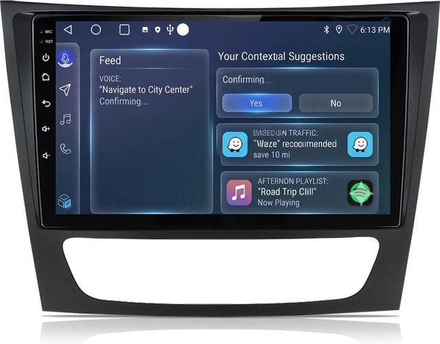 Junsun 9 Zoll Autoradio für BENZ W211 mit Bluetooth, GPS, Carplay und Android Auto in Schwarz - Bild 1