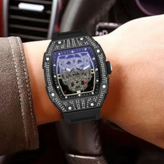 STARPERISH Armbanduhr Tonneau, Quarz, Edelstahl, Diamantbesetzt, Herren - Bild 1