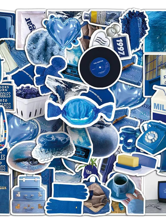 Rspctou Blaue Ästhetische Graffiti Aufkleber mit Abstrakten Motiven für DIY Dekoration von Wasserflaschen, Notizbüchern und Handys - Bild 4