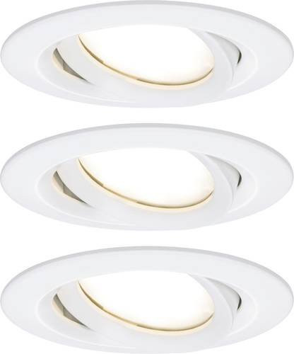 Paulmann LED Bad-Einbauleuchten 3er Set, rund, Weiß, dimmbar, IP65, warmweiß, 18W - Bild 1