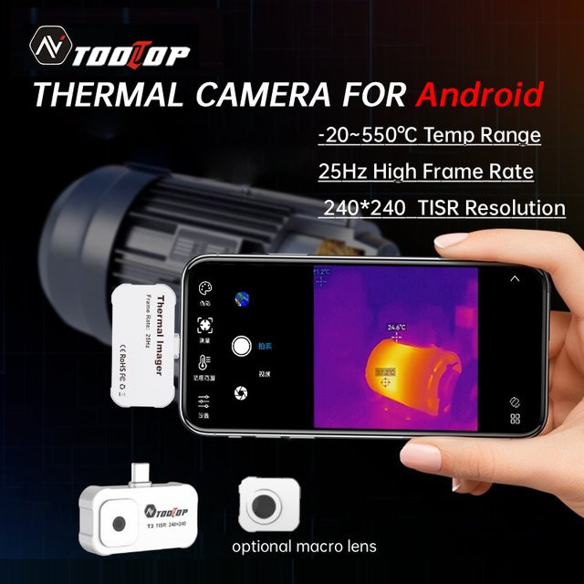 TOOLTOP T3 Infrarot-Wärmebildkamera für Android, 25-Hz-Smartphone-Therm-Imager in Weiß - Bild 1