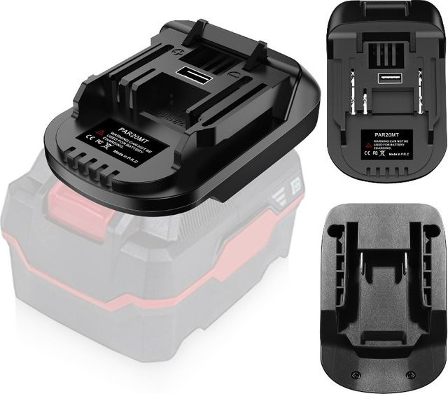 ALASICKA PAR20MT Akku-Adapter Schwarz für Parkside 20 V Lithium-Ionen-Akkus zur Nutzung mit 18 V Makita Elektrowerkzeugen - Bild 1
