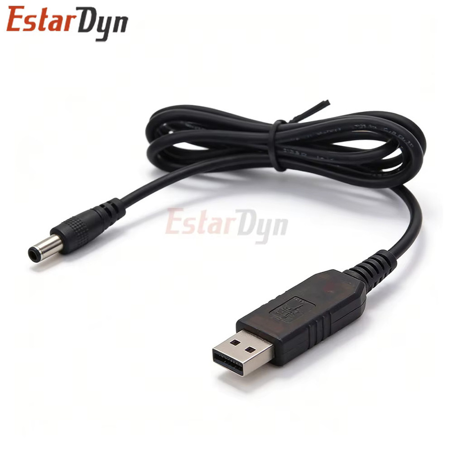 Estardyn USB Power Boost Kabel DC 5V zu DC 9V / 12V Step-Up Modul USB Konverter Adapter mit 2.1x5.5mm Barrel Plug in Schwarz - Bild 2