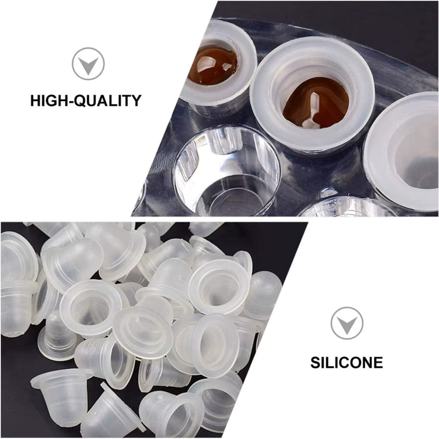 YUELONG Einweg Tattoo Ink Cups, Silikon, Pigment Container mit Kappe - Bild 5